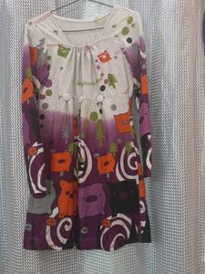 Short Dress With Full Sleeves 3 Buttons At Front