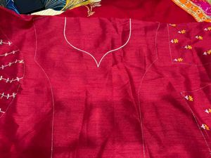 Elegant  Embroidered Saree with blouse piece