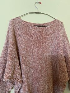 Oversized Pink Chenille Sweater