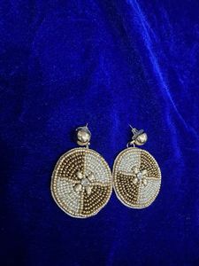 Beaded Round Earrings