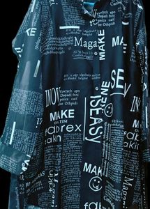 Newsprint Print Oversized Shirt