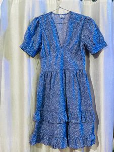 Frill Layer Polka Dot Floral Dress