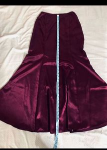 Burgundy Satin Mermaid Skirt