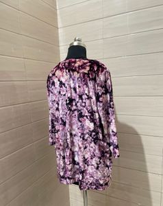 Catherines 0X Velvet Floral 3/4 Sleeves