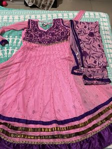 Pink Anarkali Kurta Set
