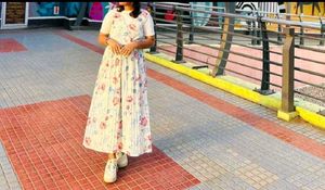 OFF WHITE FLORAL MAXI DRESS