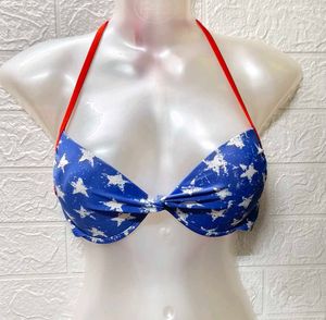 New Piece Blue Bikini Padded Top/ Fixed Price