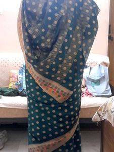 dark Green Banarasi Dress Material