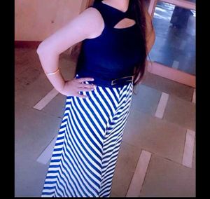 Navy Blue Maxi Dress Gown For Women