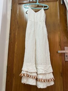 Off White Cotton Jumpsuit