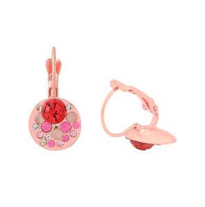 Yellow Chimes Pink Crystal Stone Earrings