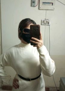 Cream Knit Midi Dress