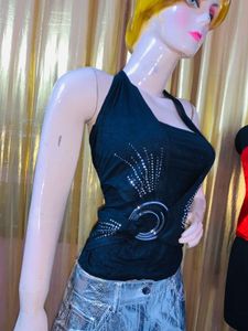 Stylish Black Halter Top