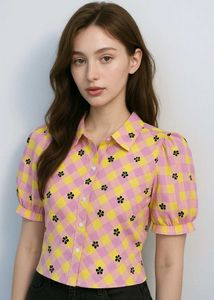 Patterned Short Sleeve Button Up