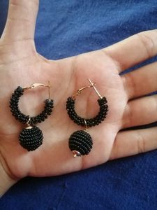 Myntra Black Beaded Earrings