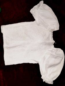 White Puff Sleeve Top