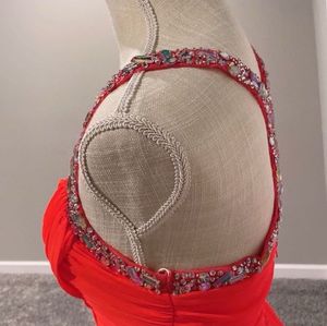 City Triangles Prom Dress Bright Pink Beaded Gown