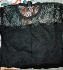 Black Lace Detail Top
