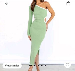 One Shoulder Lime Dress