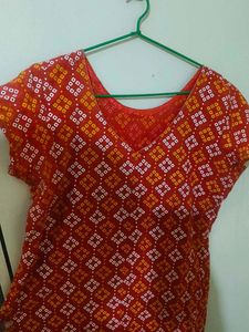 Stylish Red Printed Kurta