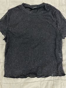 Sparkly Sheer Black Crop Top