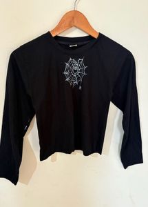 Black Spiderweb Long Sleeve Tee