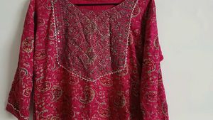 Print Cotton Kurit Pant Set