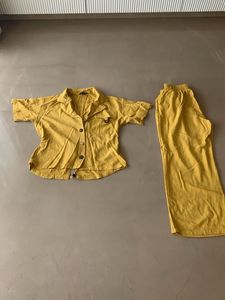 Lovely Mustard Cord Set With Top And Bottom