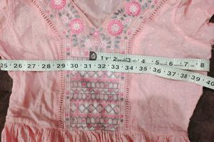Pink Embroidered Maxi Dress