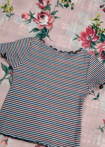 Striped Ruffle Tee 🌷