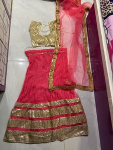 Peachy Lehenga Choli# Mirror Work🔥