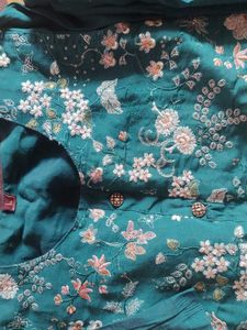 Teal Embroidered Kurti