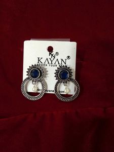 Round Oxidise Hoops Earrings Available