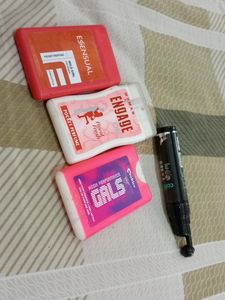 Combo of under eye cream and three pocket perfumes