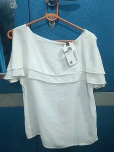 White Ruffle Sleeve Blouse
