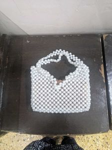 White Beaded Purse