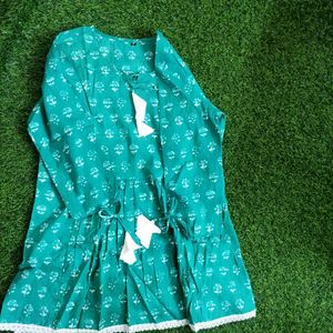 Girls Green Floral Top