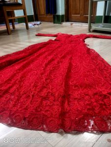 Red  Crop Top With Skirt
