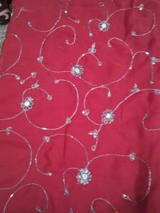 Maroon saree with  blouse