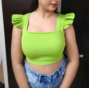 Trendy Green Crop Top