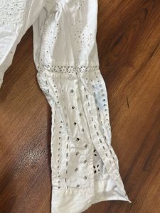 Zara cotton pure white crop shirt