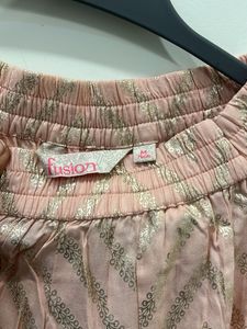 Peach Pink &amp; Gold Lehenga Set