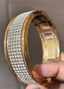 Golden diamond Studded Statement Bracelet.