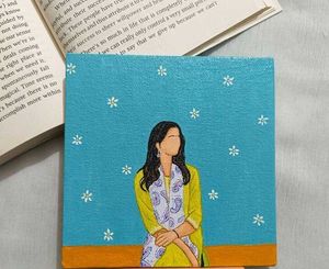 Hand-Painted Faceless Minimalist Portrait Canvas