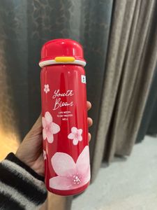 Red Floral Water Bottle