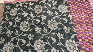 Elegant Floral Print Saree With Stiched Blouse