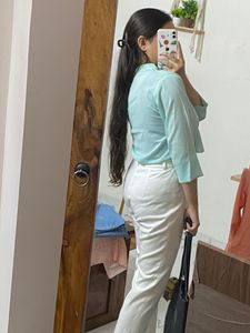 Formal Blue Top For Office And College Wear