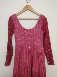 Chikankari Anarkali Kurti And Dupatta