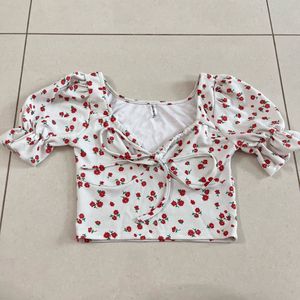 Floral Tie-Front Top
