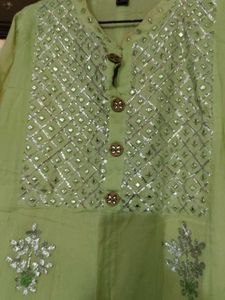Elegant Light Green gotta patti Kurta